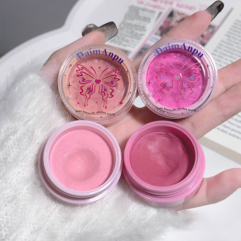 Korea Air Sense Blush Mud Mousse Blush Palette Rose Cherry Cheek Tint Blusher with Puff Makeup Matte Peach Rouge Contour Shadow