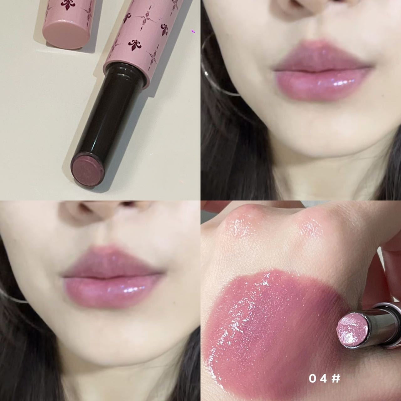 Mulberry Purple Shimmer Lip Jelly Pen Moisturizing Mirror Water Light Solid Lip Gloss Film-forming Non-Fading Gloss Lip Glosses