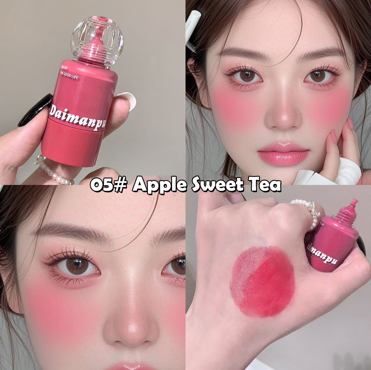Vitality Pink Pressed Blush Liquid Water Light Expansion Color Cheek Tint Makeup Rouge