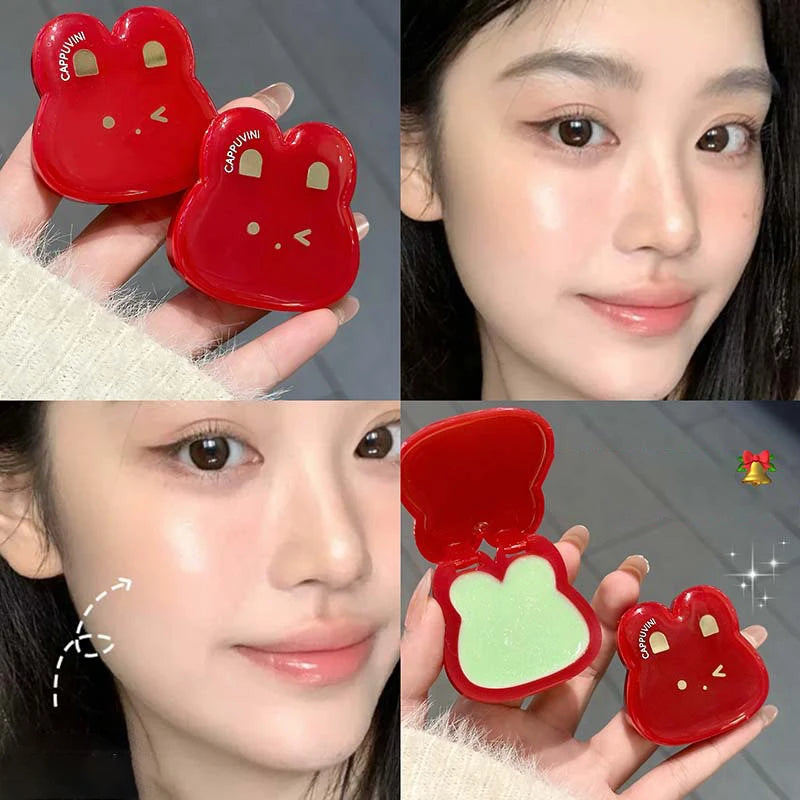 Cute Rabbit Water Gloss Cheek Cream Monochrome Blush Paste Mud Pink Tint Brighten Cheek Contour Rouge Waterproof Makeup Blusher