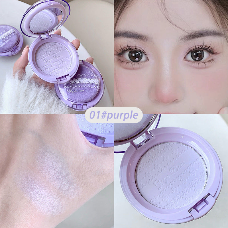 Purple Translucent Setting Powder Makeup Waterproof Oil Control Natural Matte Clear White Loose Face Pressed Powder Makeup Girls