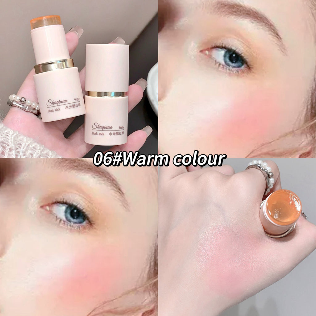 Cream Blush Stick - Watery Glow Long-Lasting Natural Tint Korean-Style Cheek Makeup for Fresh Look