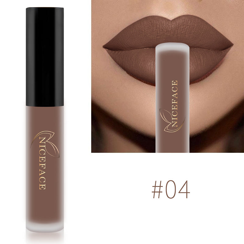 Hot Color Lip Gloss Waterproof Matt Lipgloss Lasting Nude Liquid Lipstick Cosmetic Sexy Women Lip Tint Makeup Lip Stain