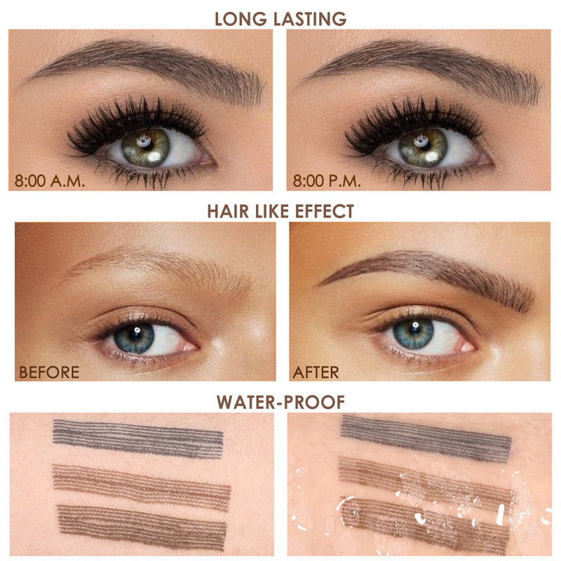 Wholesale 4 Forks Eyebrow Pencil Ultra-fine Waterproof Long Lasting Natural Eye Brow Tattoo Tint Enhancers Cosmetics