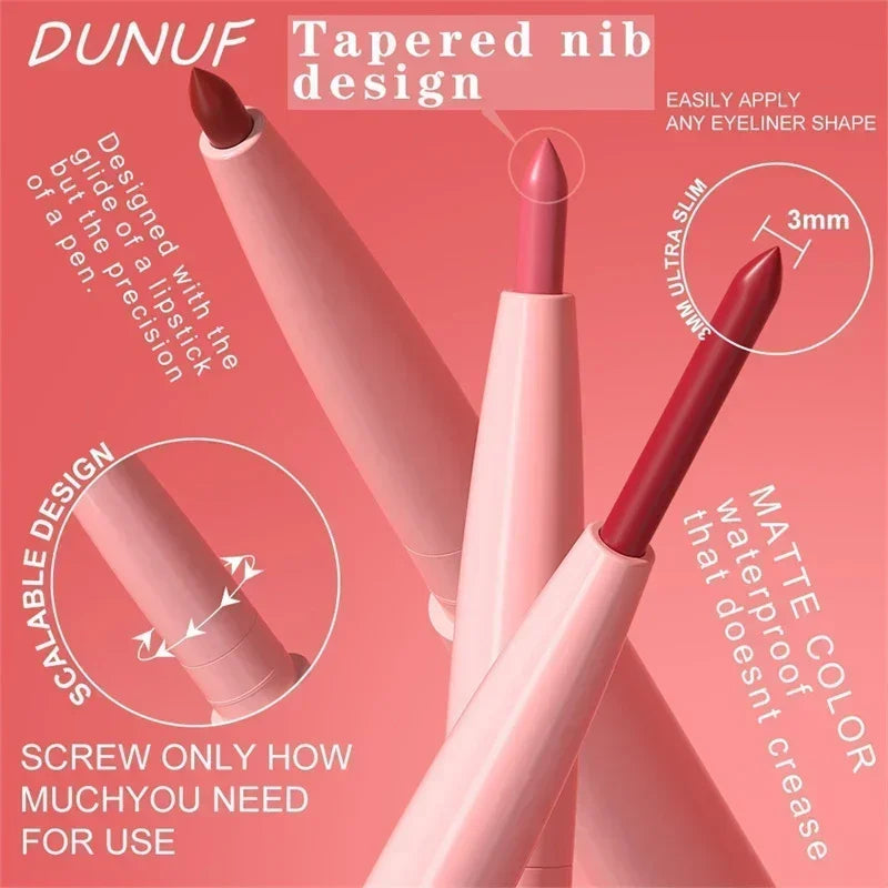 Waterproof Matte Lipliner Pencil Red Contour Tint Lipstick Long Lasting Non-stick Cup Moisturising Lips Makeup