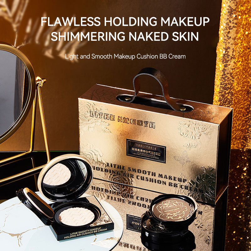 Concealing Cushion BB Cream — Non-Caking Long-Lasting Waterproof Oil-Control Smudge-Proof Perfect for Gifts (Includes 2 Ref