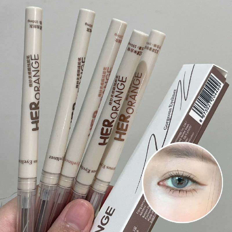 Chocolate Brown Eyeliner Gel Pen 5 Colors Long-lasting Waterproof Gel Eyeliner Latte Coffee Matte Silkworm Eyeliner Pen Makeup