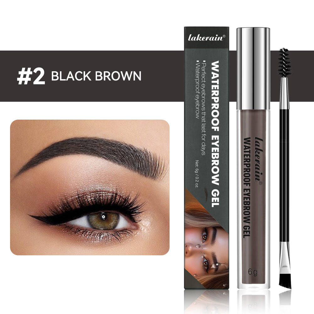 Waterproof Eyebrow Gel for Long Lasting Highly Tinted Liquid Eye Brow Makeup Sweatproof Natural Black Brown
