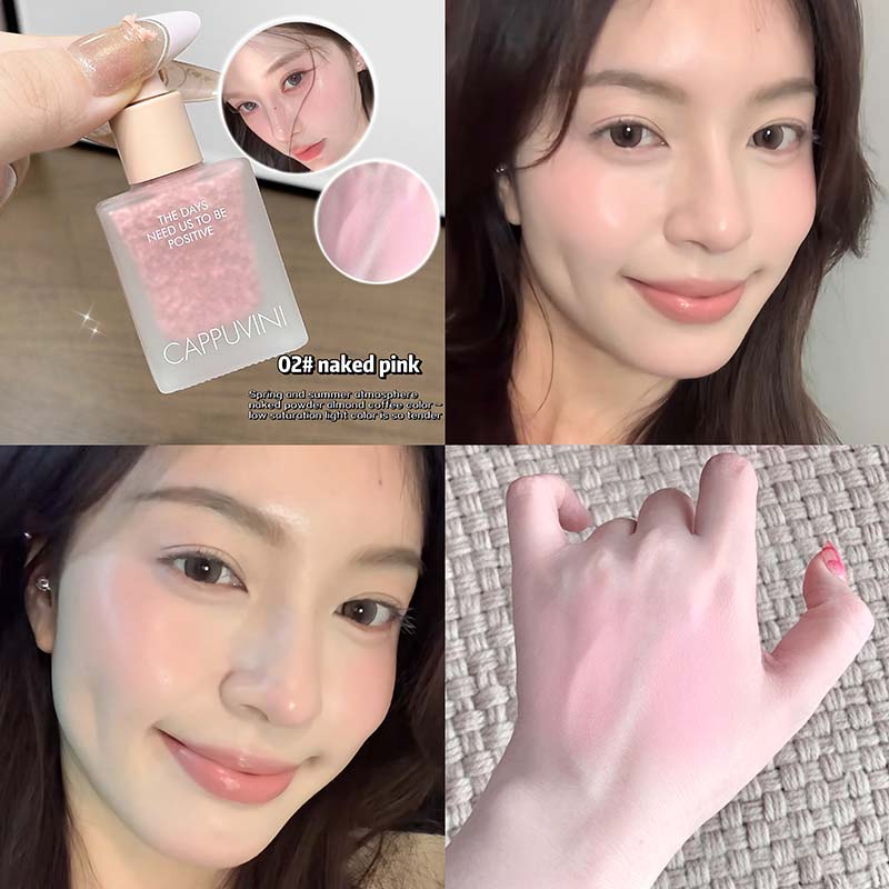 Natural Light Pink Bubble Blush Easy to Apply Tender Long-lasting Makeup Liquid Blush Expansion Color Rouge