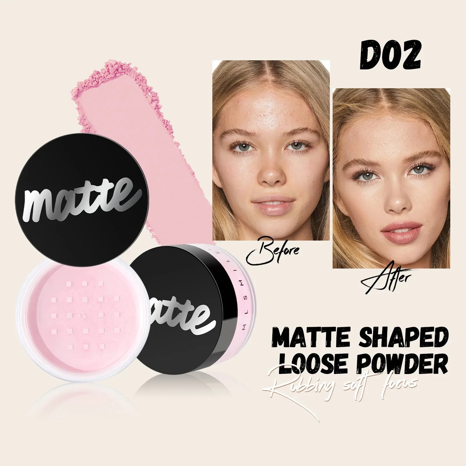 4 Colors Loose Powder Face Whitening Skin Finish Transparent Pink Nude Skin Mineral Makeup Cosmetic Foundation Setting Powder
