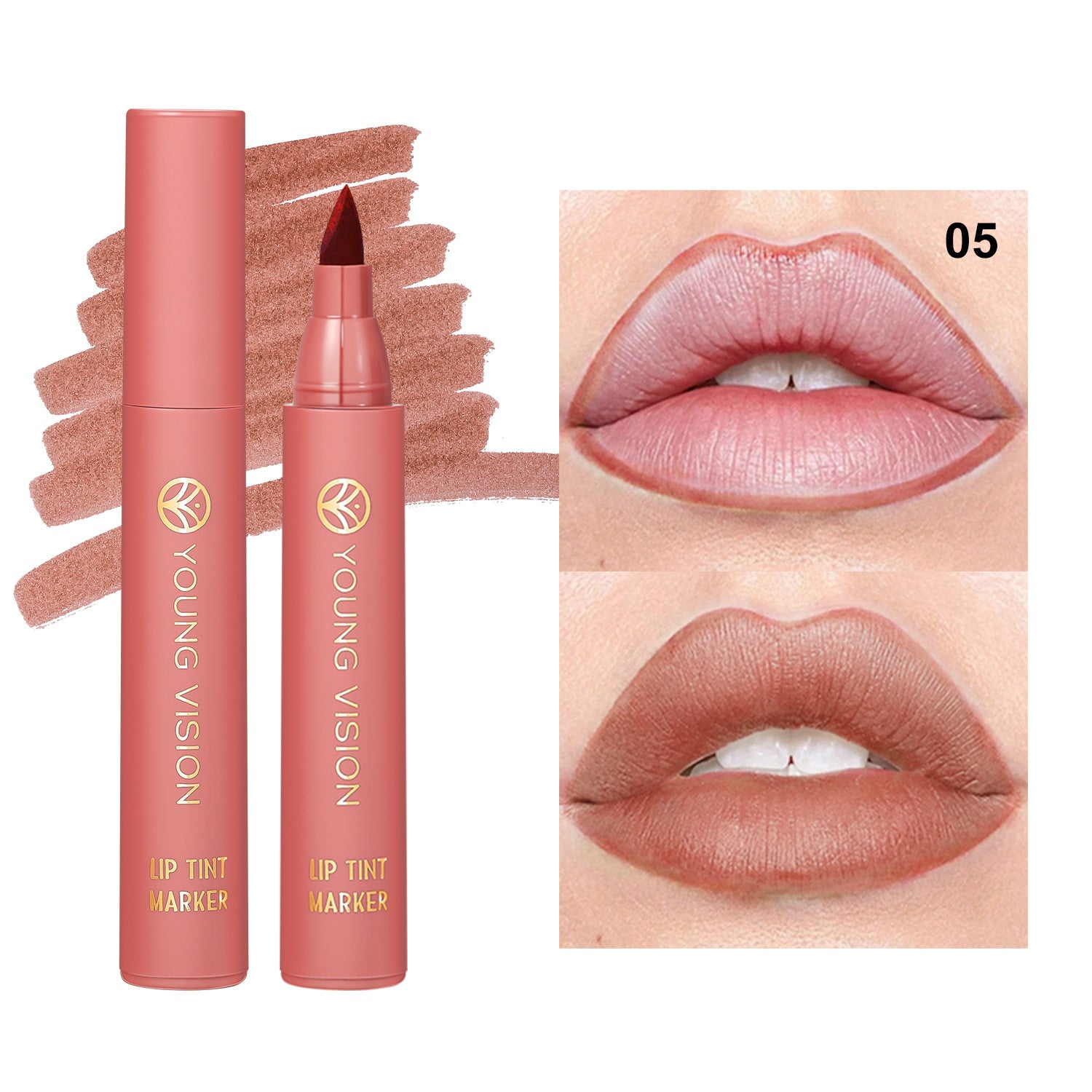 Matte Lipstick Lip Dye Pen Lipliner Waterproof Lasting Sexy Matte Lip Liner Contour Pen Lipgloss Makeup Non-Stick Cup Cosmetics