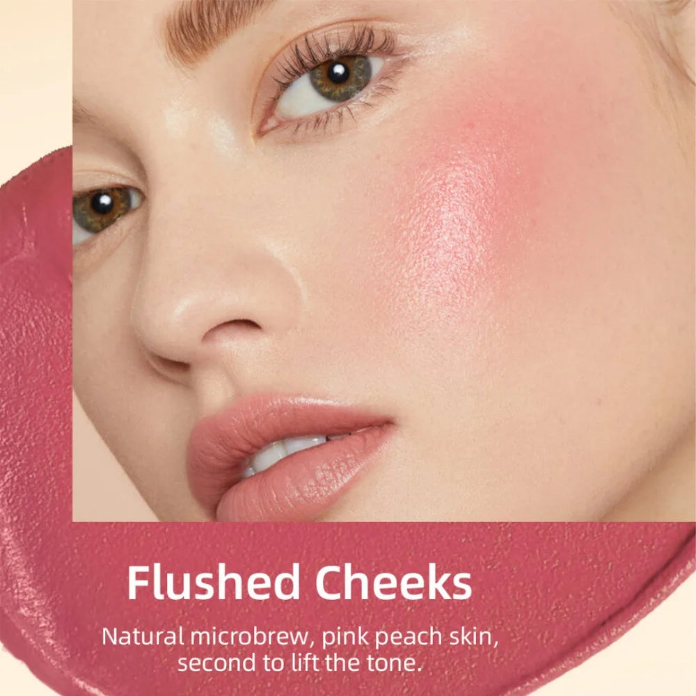 6 Colors Blush Stick Cream Blusher Waterproof Long-lasting Multi-use Lip Cheek Eye Makeup for Women Blendable