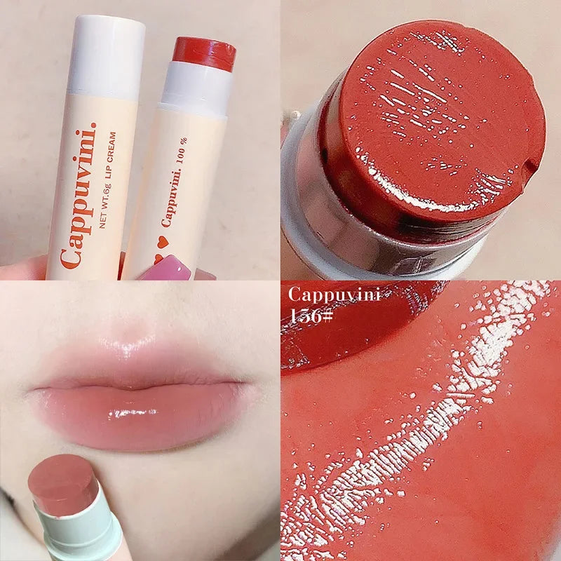 Jelly Tinted Lip Balm Moisturizing Colored Lip Stains Hydrating Waterproof Lipstick Gloss Base Pumpler Lip Care Primer Cream Set