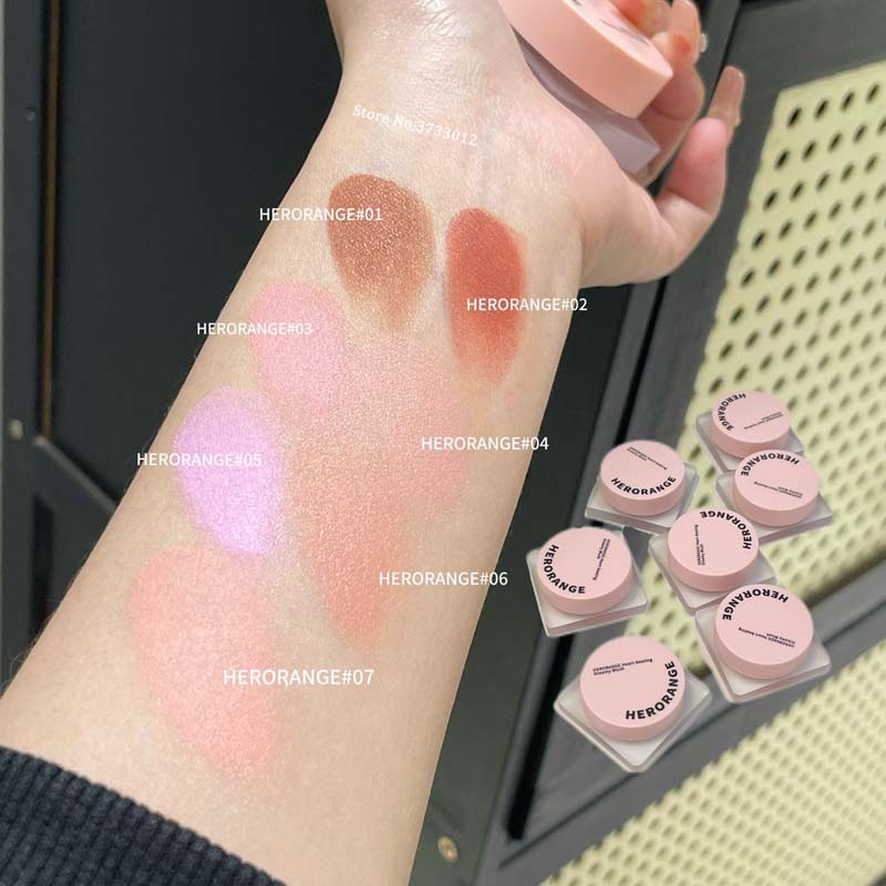 Chestnut Red Blush Cream Makeup Cheek Rouge Rose Brown Mud Palette Waterproof Monochrome Brighten Facial Delicate Moisture Blush