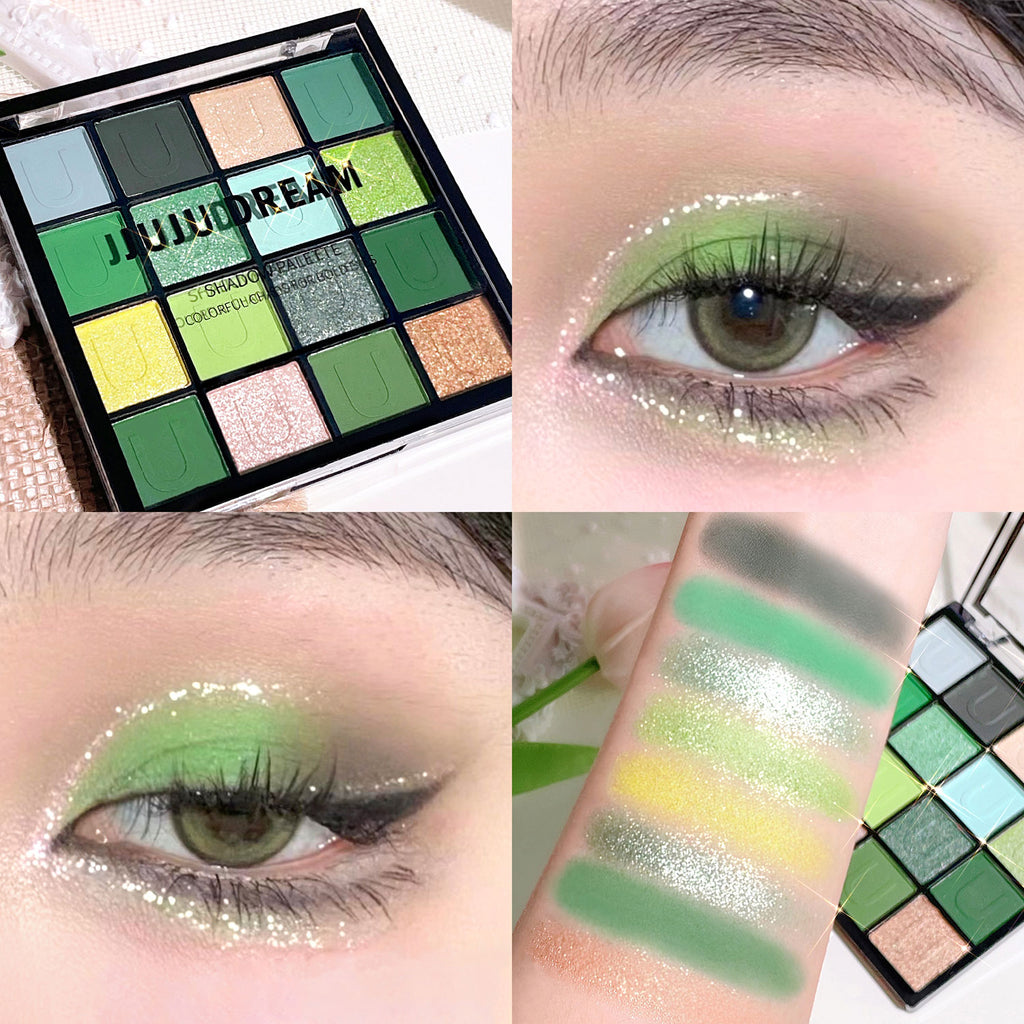 16 Colors Eyeshadow Palette  Koi Mermaid Palette  Wizard of Oz  Pearlescent Matte  Fine Glitter Macaron Eyeshadow