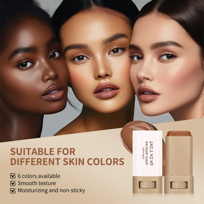 Beauty Balm Serum Boosted Skin Tint Weightless Breathable, Second-Skin Feel Solid Tinted Moisturizing Serum Makeup
