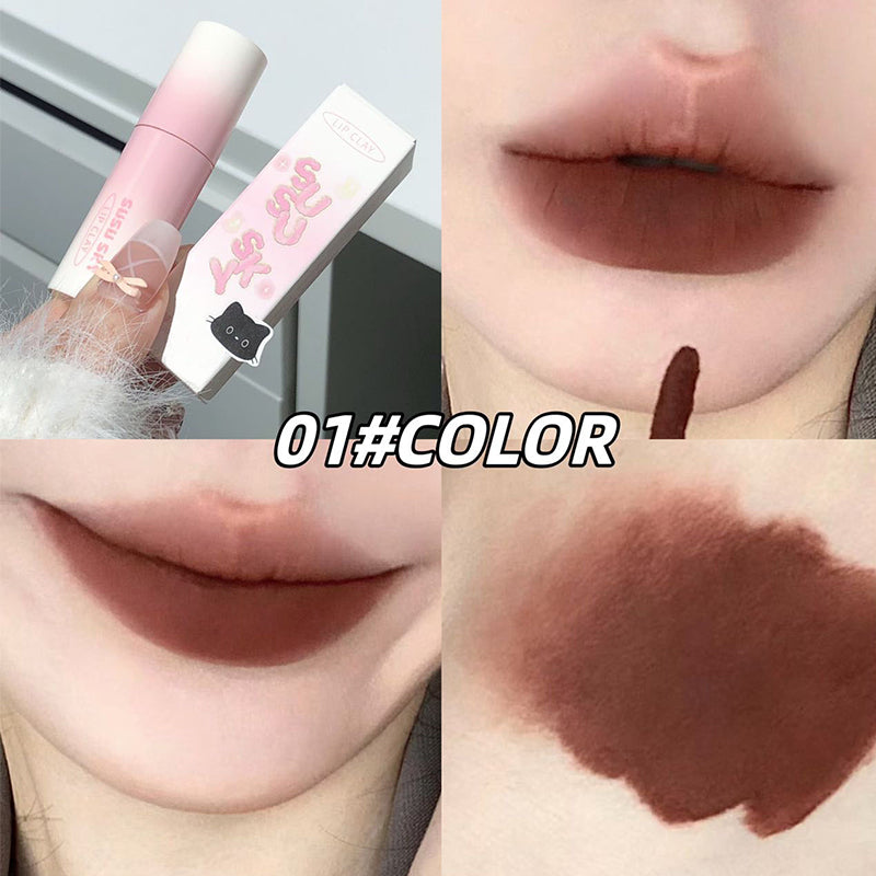 Balloon Kitten Matte Lip Mud Velvet Matte Silky Non-Drying Whitening Lip Glaze