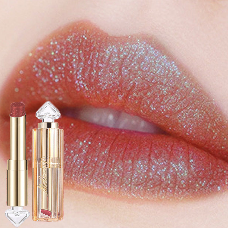 Waterproof Diamond Shimmer Matte Texture Pearlescent Glitter Velvet Lipstick 24H Long Lasting Diamond Lipstick Women Makeup 1PCS