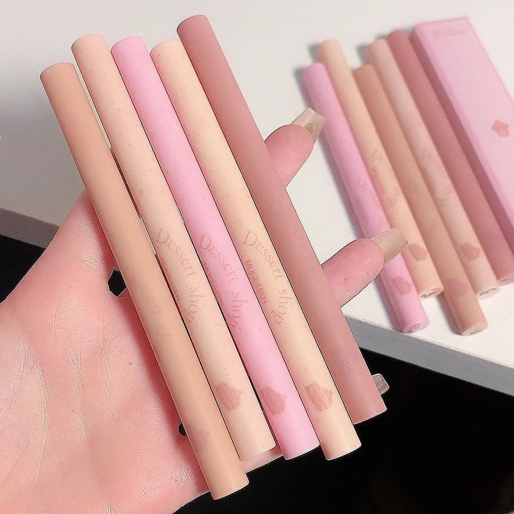 Nude Pink Lip Liner Waterproof Matte Contouring Tint Lipstick Long Lasting Non-stick Cup Velvet Lipliner Pencil Makeup Comestics