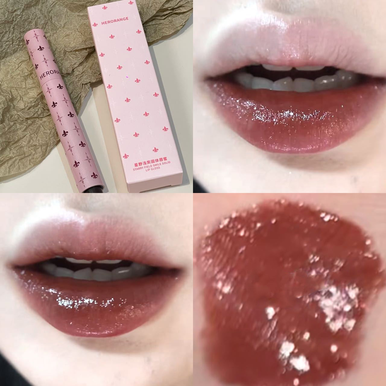 Mulberry Purple Shimmer Lip Jelly Pen Moisturizing Mirror Water Light Solid Lip Gloss Film-forming Non-Fading Gloss Lip Glosses