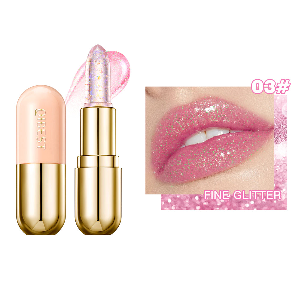 Glitter Lipstick Color Change Lip Balm Transparent Moisturizing Lipstick Makeup Crystal Jelly Pearlescent LipStain Tint Cosmetic