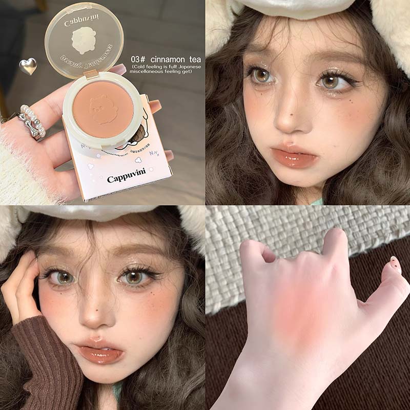 Monochrome Color Blush Matte Makeup Effect Natural Easy to Color Single Blush Pink Rouge
