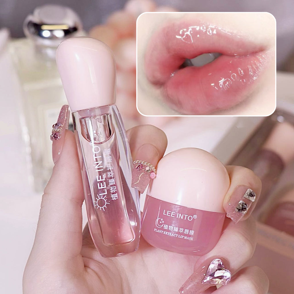 2Pcs/Box Lightweight Lip Mask Set Lip Balm Moisturizing Hydration Fade Lip Lines Lip Care Serum Primer Lip Oil Cosmetics Kit New