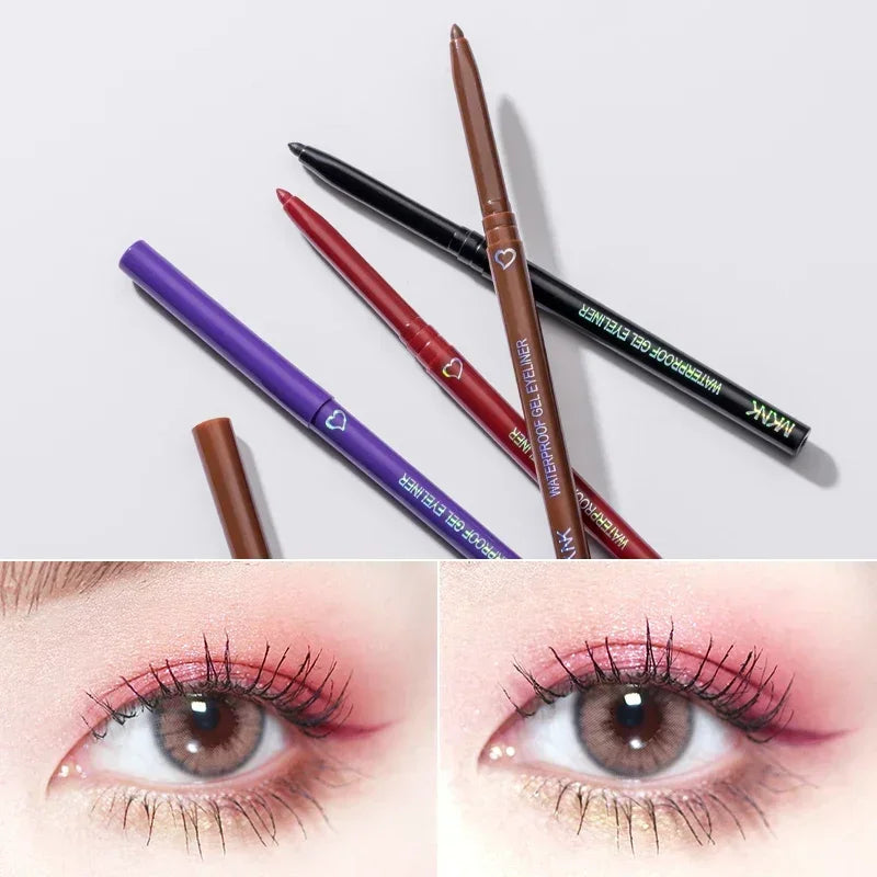 Waterproof Black Brown Eyeliner Pencils Smudge-Proof Long Lasting Easy To Wear Eye Liner Gel Matte Quick Drying Eyeliner Pen