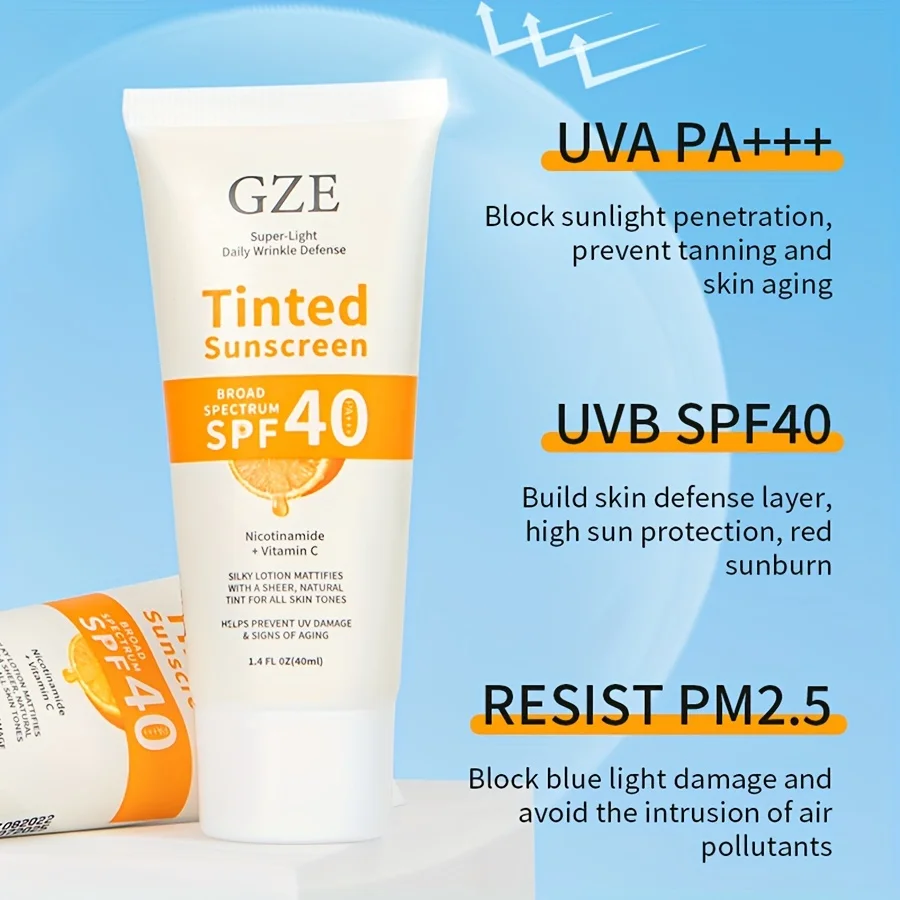 Vitamin C Tinted Sunscreen with SPF 40 | Hydrating Mineral Sunscreen With Zinc Oxide & Titanium Dioxide | Healthy Glow