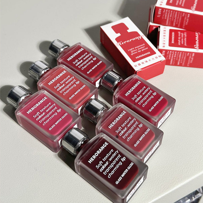 Light Glass-Like Lip Lacquer - Mirror Shine  Hydrating Formula Smudge-Proof  Long-Wear and Skin-Brightening