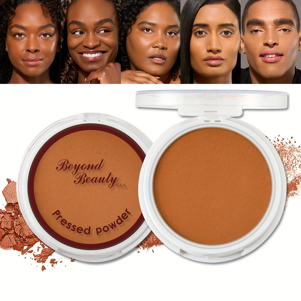 Wheat Bronzing Powder for Dark Skin Matte Finish Sweatproof &amp Oil Dark Foundation Concealer Powder Puff And Mirror