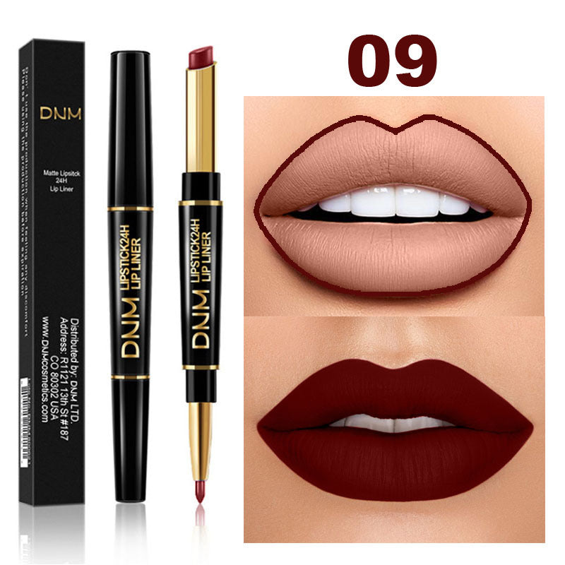 12 Colors Matte Lipstick Lip Liner 2 In 1 Lasting Makeup Double Head Lipliner Lip Stain Durable Waterproof Lip