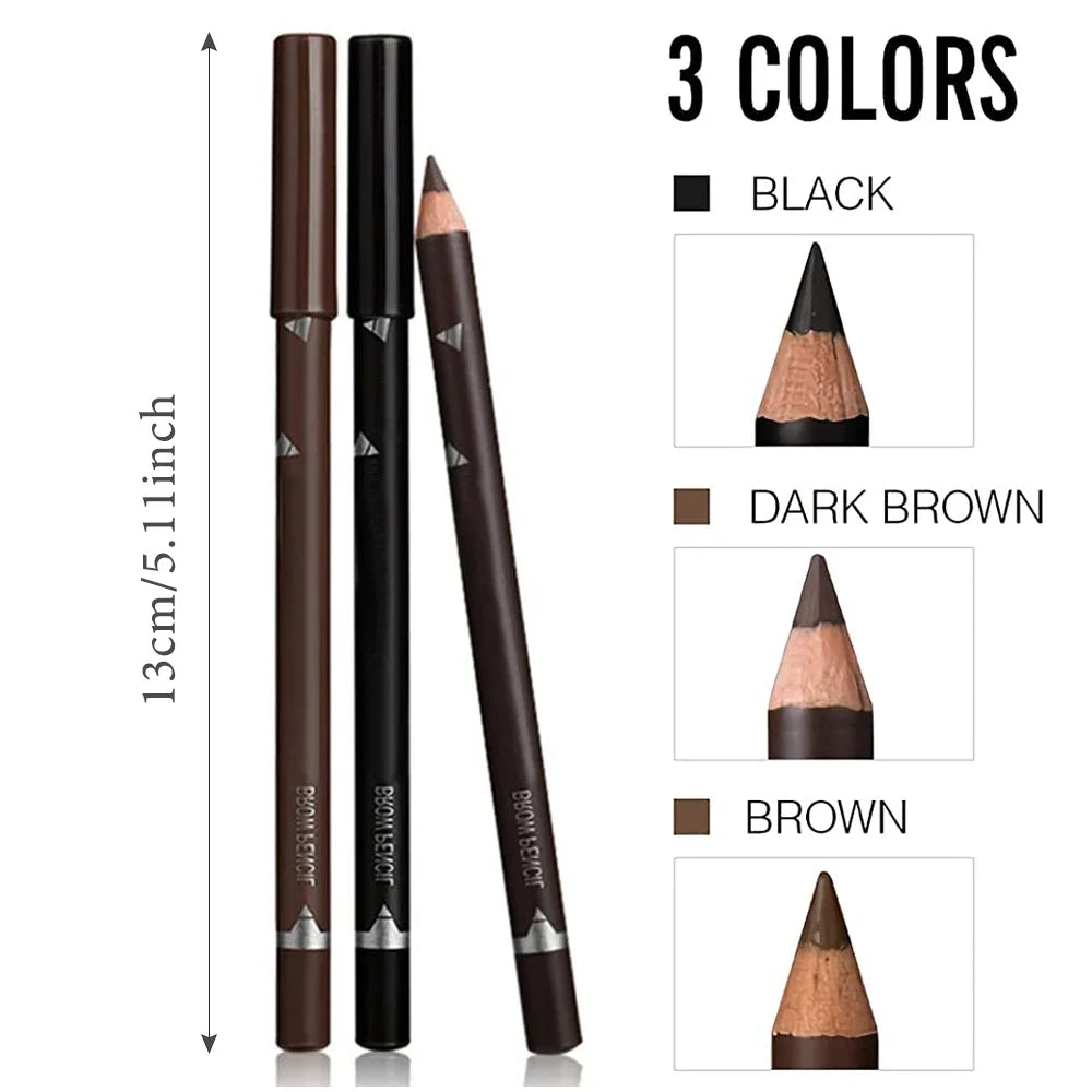 6/12Pcs Eye Brow Pencil Waterproof Professional Women Eye Makeup Pen Easy Color Natural Black Cosmetic Beauty Eyebrow Tool