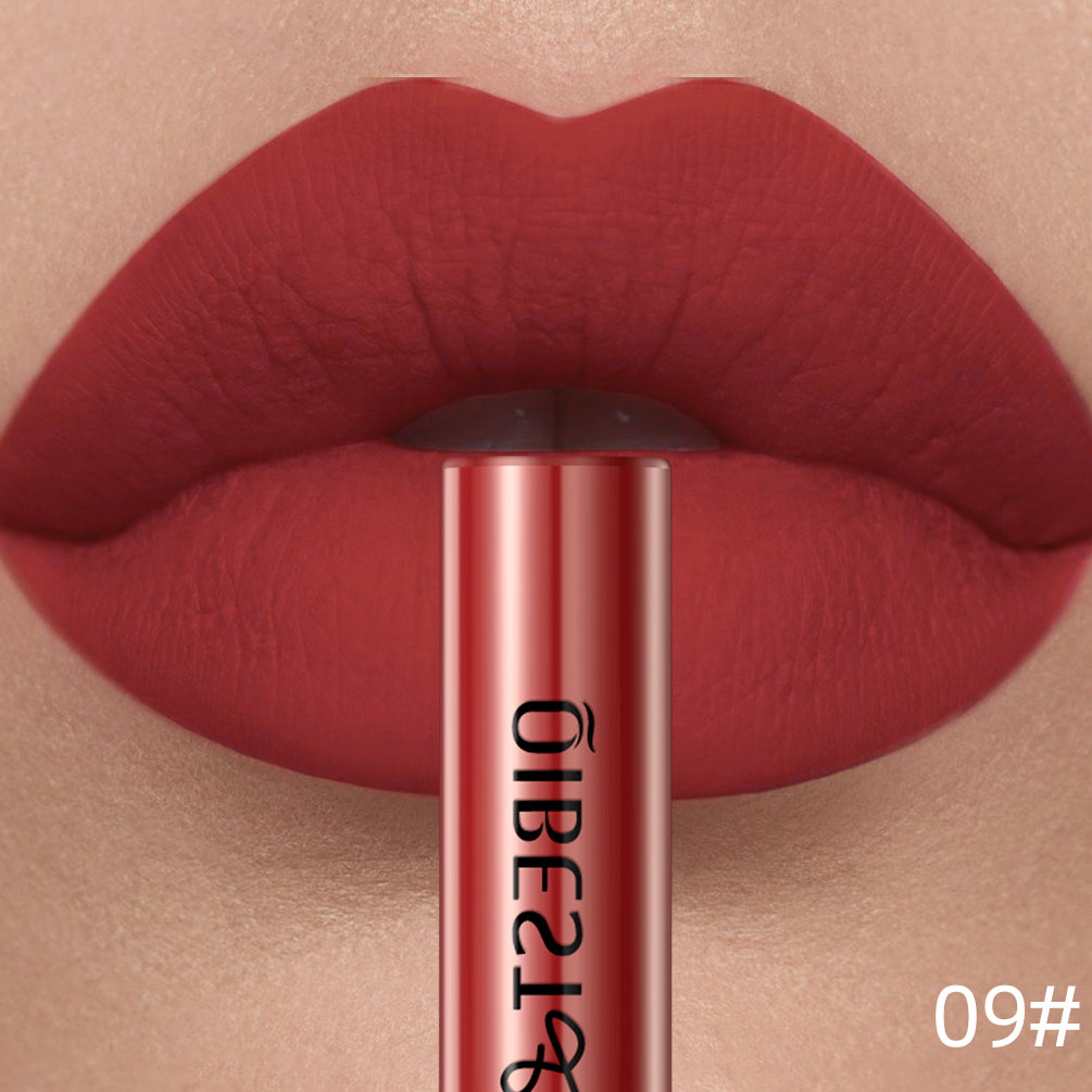 Sexy Red Matte Lip Gloss Long Lasting Velvet Liquid Lipstick Lip Makeup Women Beauty Nonstick Cup Waterproof