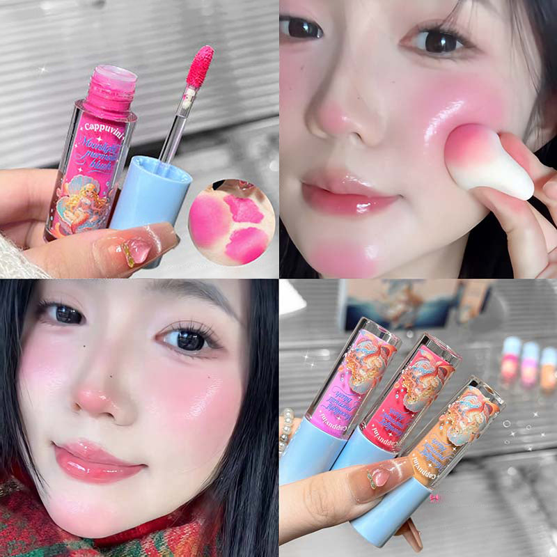 Pink Purple Soft Cream Blush Makeup Velvet Mousse Liquid Blusher Apricot Cheek Tint Rouge Cream Matte Natural Smooth Blush Stick