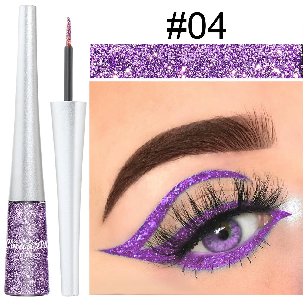 Best-Selling  Rich Colour Dazzle Shadow Liquid Eyeliner Make up Minerals Long-Wearing Metallic Glitter Eye liner Cosmetics