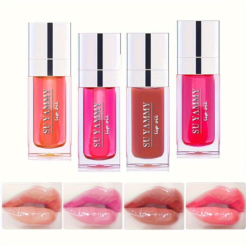 Hydrating Lip Glow Oil Moisturizing Transparent Plumping Lip Gloss Tinted for Lip Care and Dry Lip Ideal Gift For Mother's Day