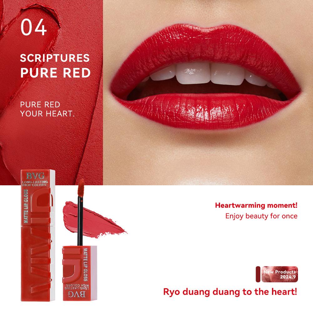 Multi-color matte lasting lip gloss lip gloss non-greasy non-fading high-end warm colors rich makeup liquid lipstick