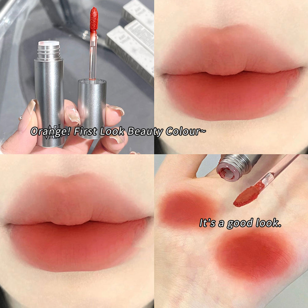 Silver Tube Lip Gloss 6 Colors Nude Matte Lipstick Waterproof Long Lasting Women Red Lip Tint Mud Velvet Lip Glaze Cosmetics