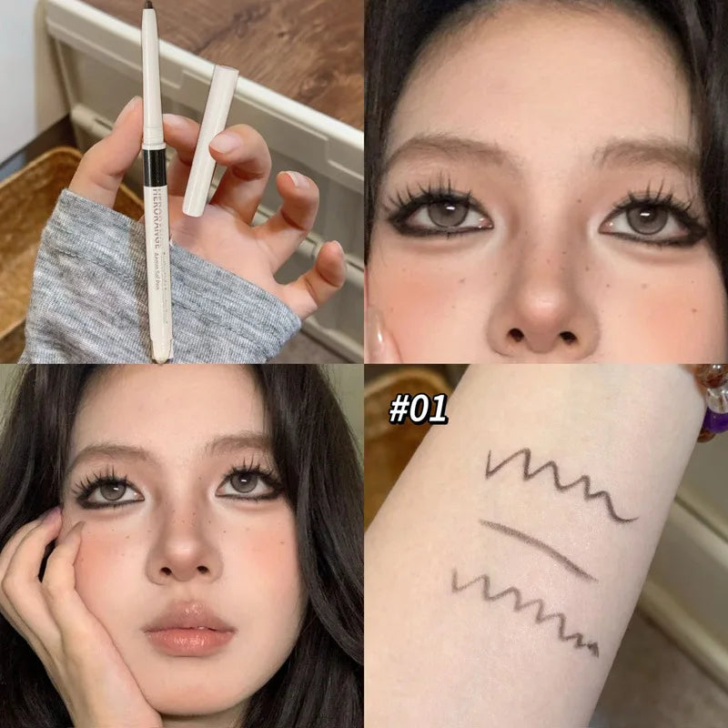 Double-ended Waterproof Eyeliner Gel Pencil Matte Shimmer Aegyo-sal Pen Black Lasting Not Blooming Quick Drying Eye Liner Makeup