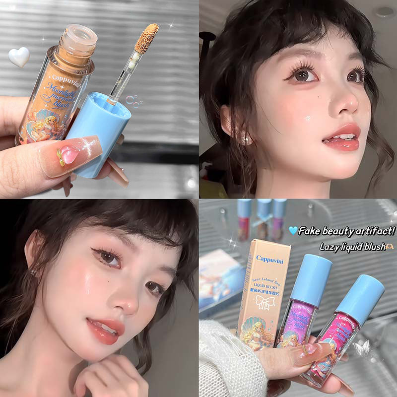 Pink Purple Soft Cream Blush Makeup Velvet Mousse Liquid Blusher Apricot Cheek Tint Rouge Cream Matte Natural Smooth Blush Stick