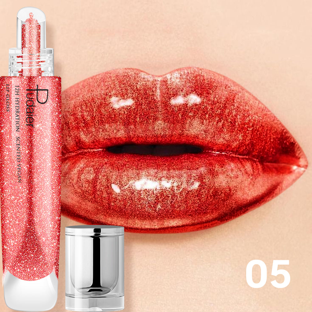 Pudaier mirror liquid lacquer lip gloss pearlescent lip glaze moisturizing lip plumping makeup