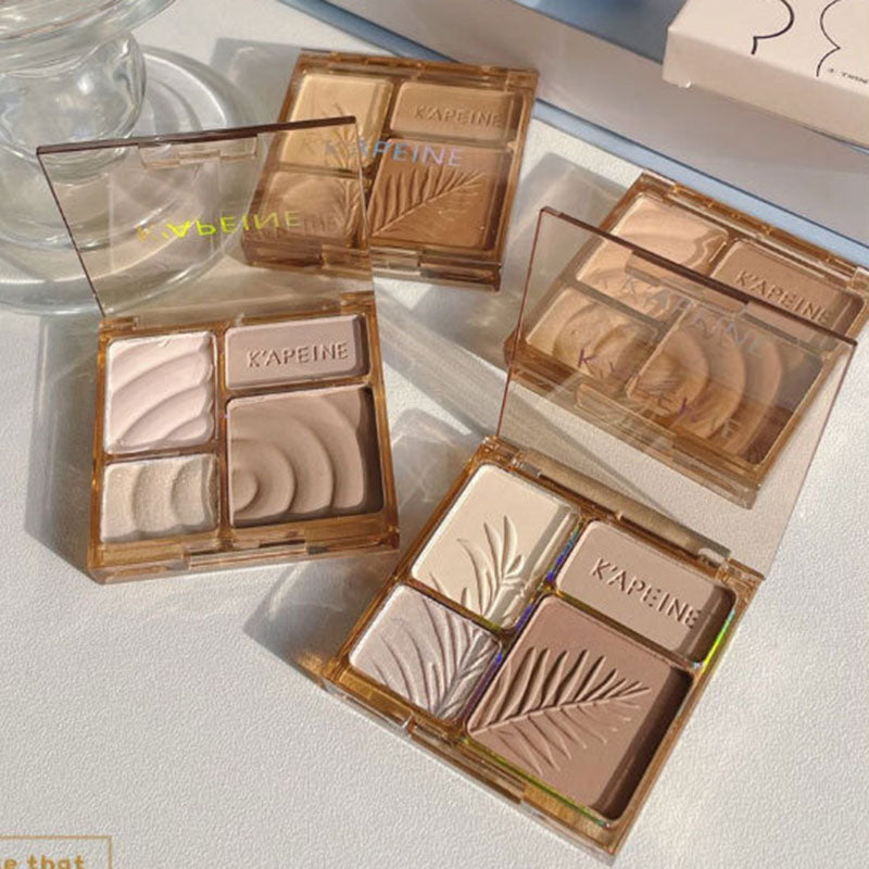 4 Colors Facial Highlighter Makeup Palette 3D Nose Shadow Cosmetics Matte Face Contouring Shadow Palette Face Beauty Makeup Tool