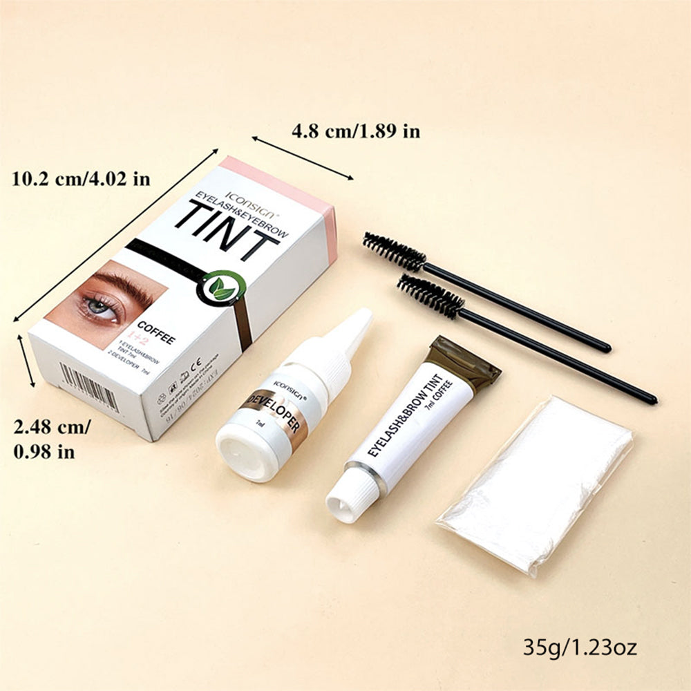 Eyelashes and Eyebrow Tint Dye Eyebrow Dye Waterproof Long-lasting Eyebrow Brow Kit Semi Permanent Eyebrow black brown