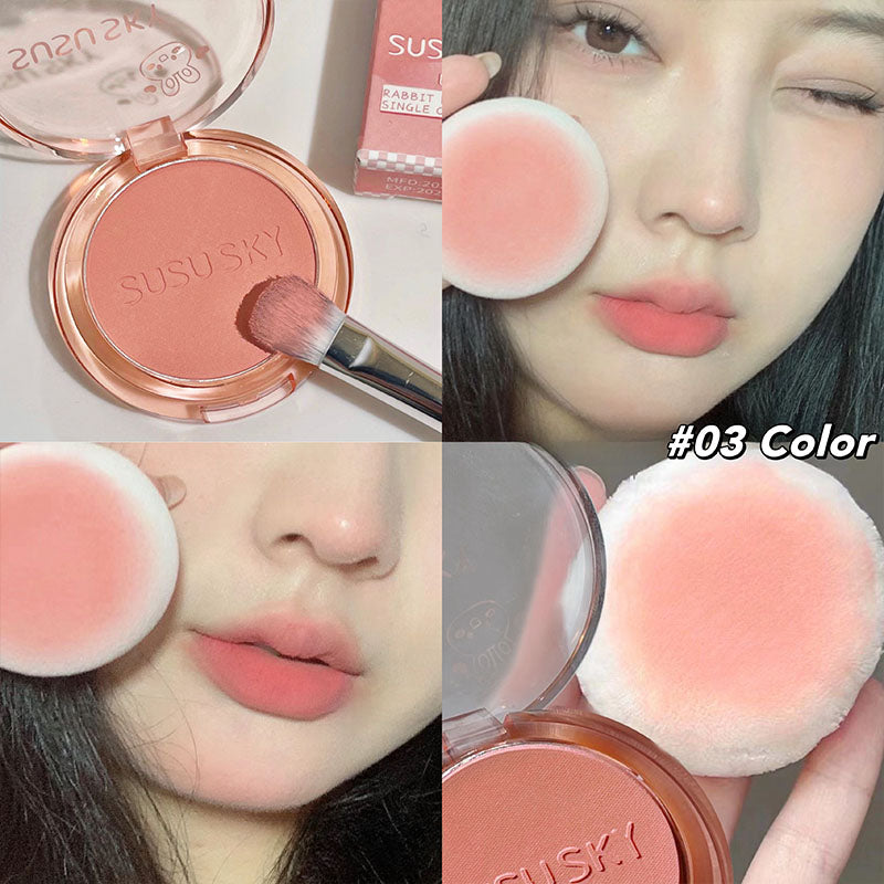 Rabbit Monochrome Blush Matte Matte Long-lasting Color Not Easy to Fly Whitening Rouge