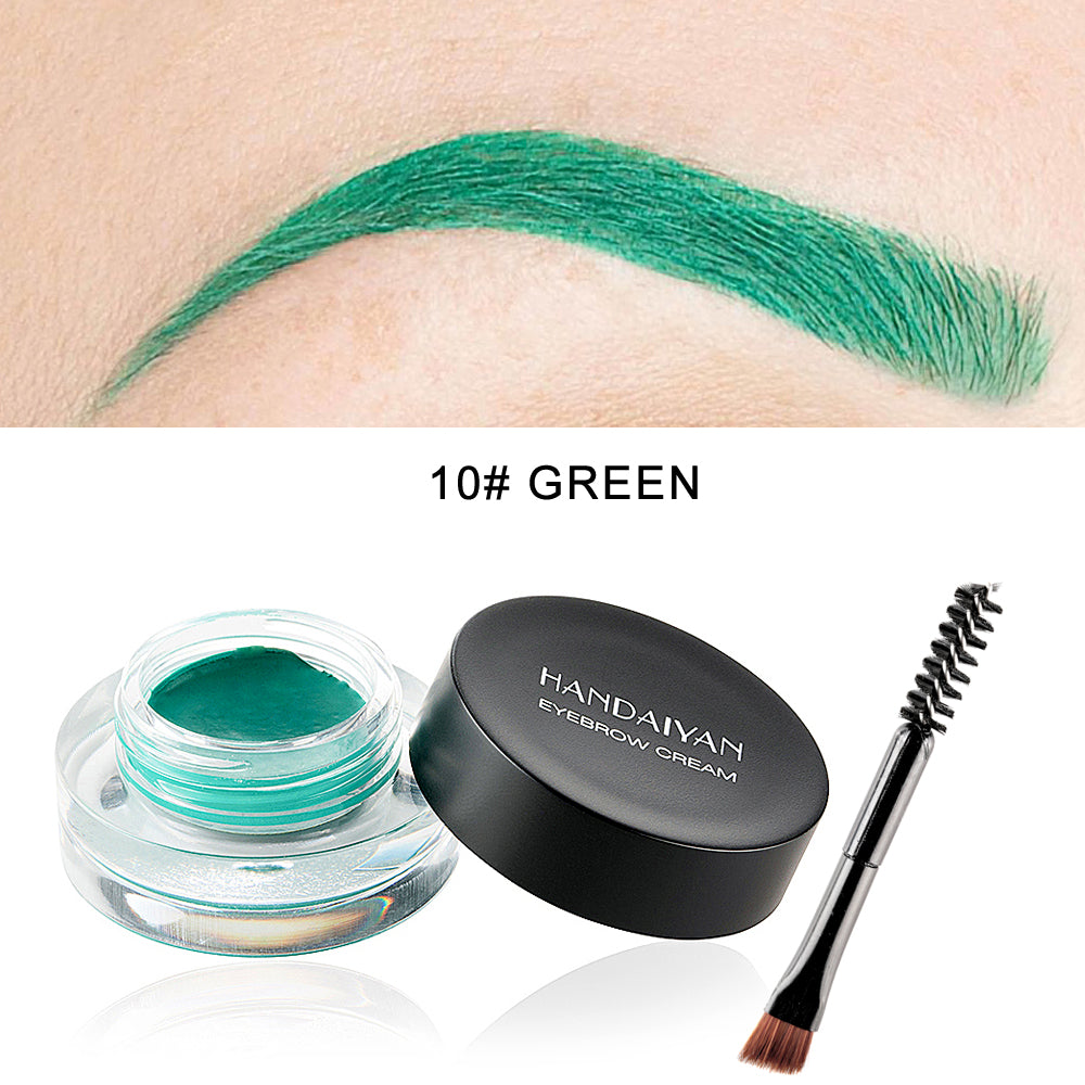 Colorful Eyebrow Cream Gel High Pigment Brows Tint Waterproof Long lasting Eye Brow Dye With Brushes Decorate Cosmetic