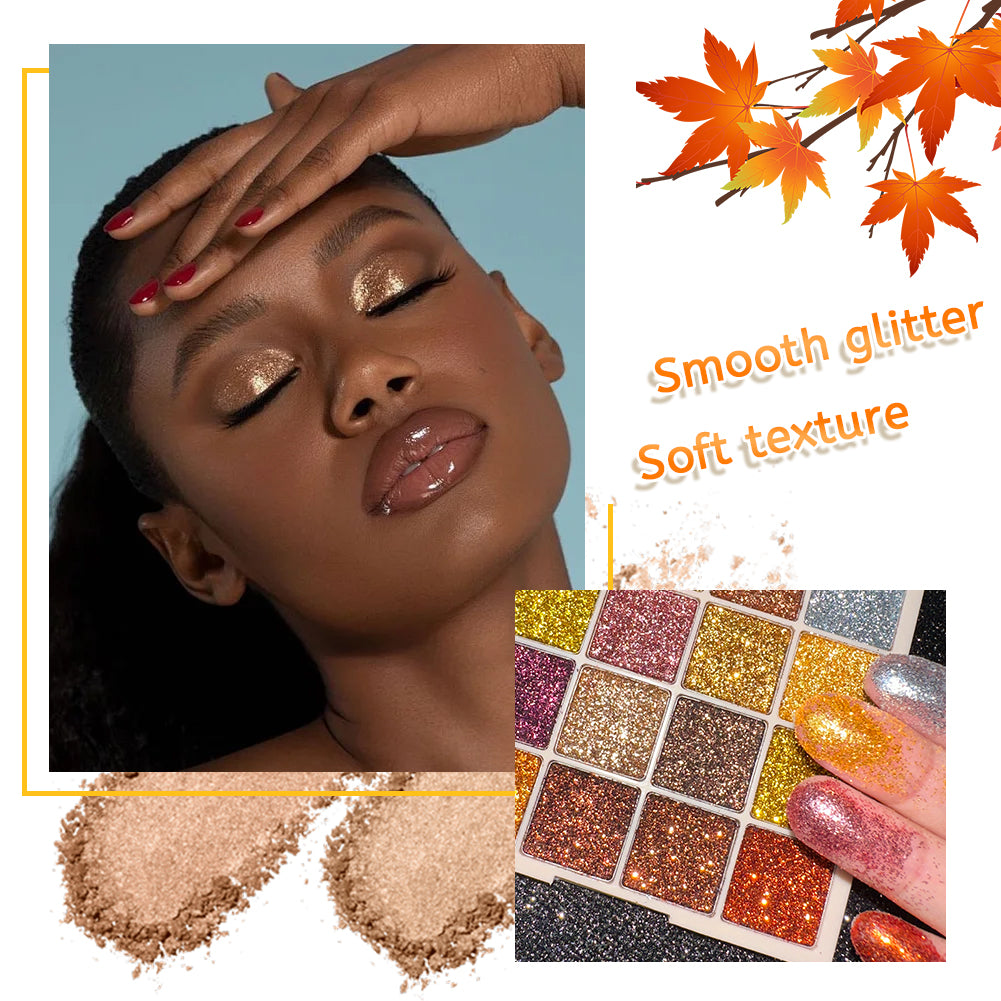 16 Colors Glitter Sequin eyeshadow Palette Diamond Shimmer Body Face Art Makeup Waterproof Skin Sequins Gloss Eyeshadow Palette