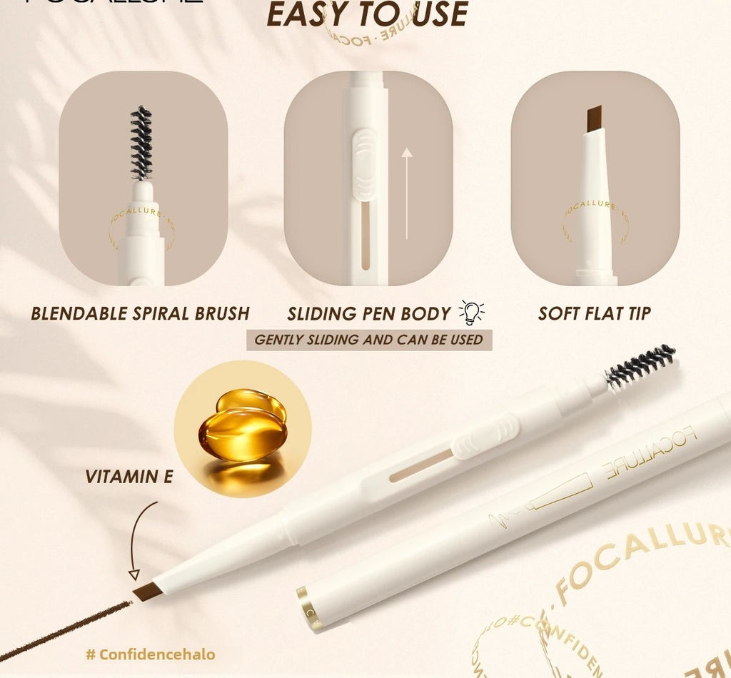 Eyebrow Pen Super Waterproof Long-lasting Natural Eye Brow Makeup Black Brown Eyebrow Sliding Tattoo Pencil