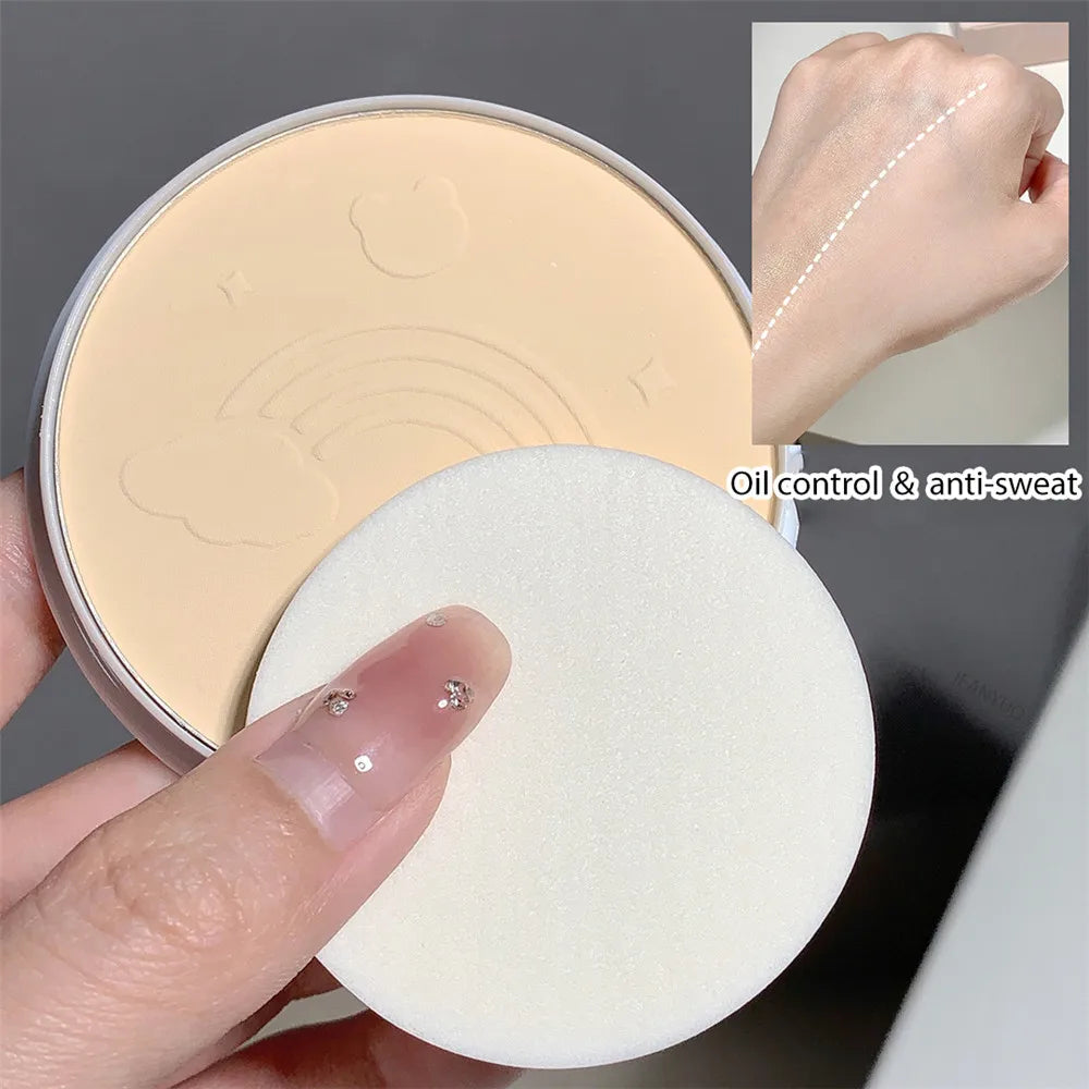 Oil Control Loose Powder Lasting Cute Pressed Powder Waterproof Brightening Concealer Light Breathable Dual-use Face Cosmetics