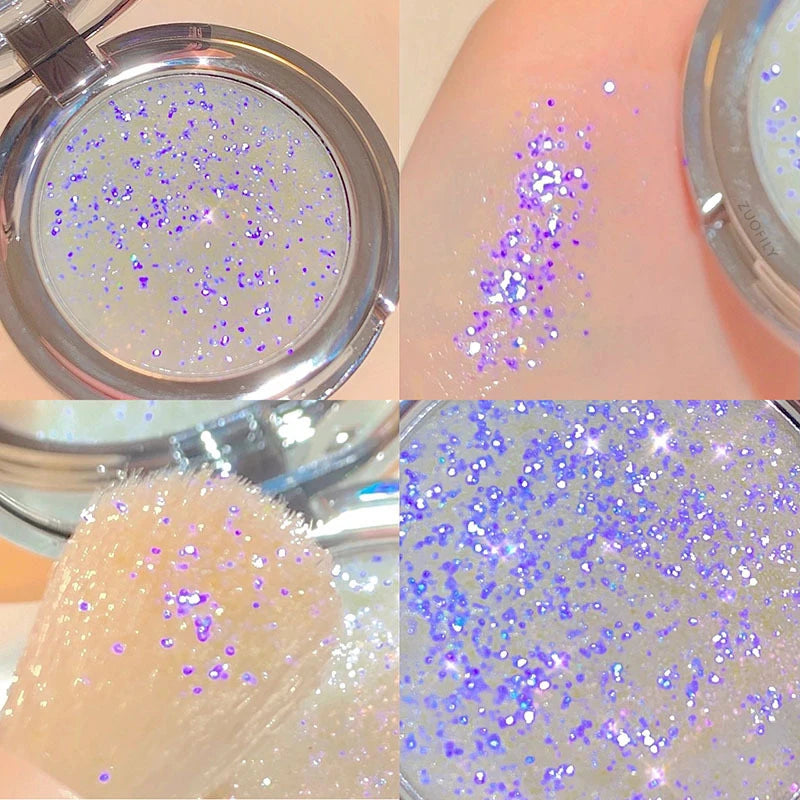 Monochrome Highlighter Palette Polarized Glitter Eye Shadow Powder Makeup Face Body Shimmer Shine High Light  Cosmetic
